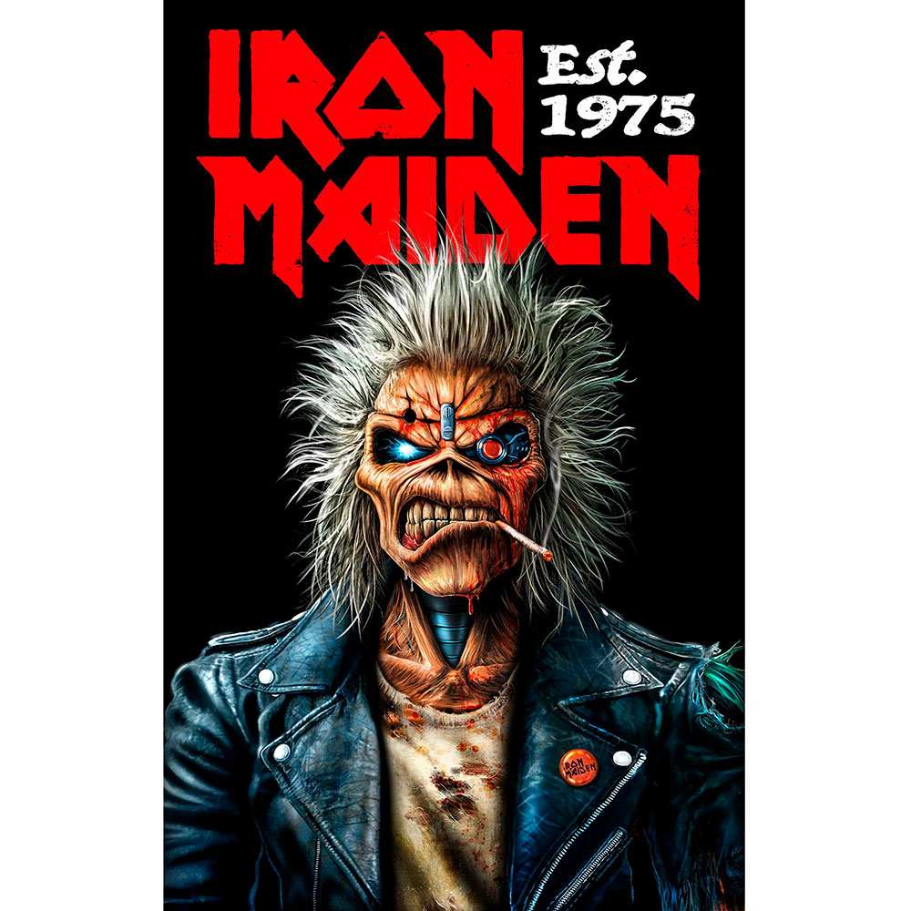 Iron Maiden - Est 1975 Textiel Poster - Zwart